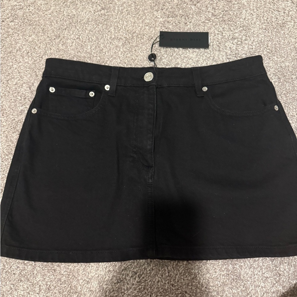 Gianni Bini Black Denim Mini Skirt